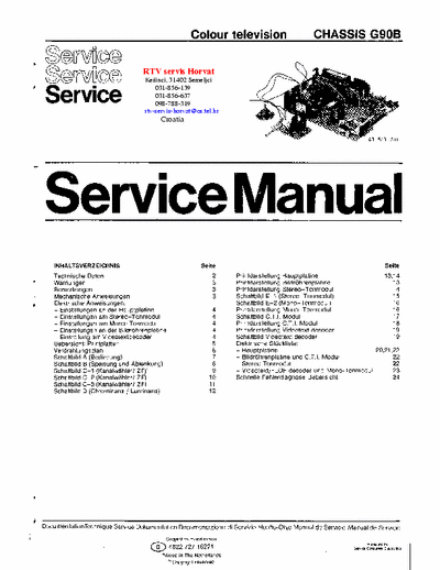 Philips Philips Philips G90B Chassis Service Manual
