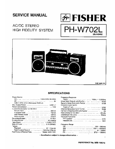 Fisher PH-W702L service manual