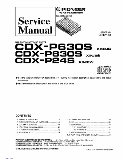 PIONEER CDX-P24S,P630S S.M.
