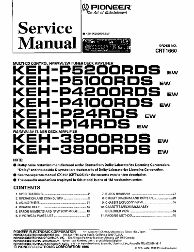 PIONEER KEH-3900RDS S.M.