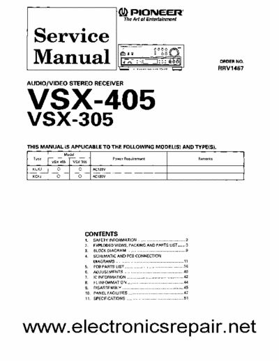 PIONEER VSX-305,405 S.M.