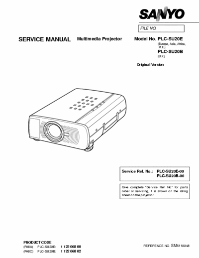 sanyo plc-su20b service manual in pdf