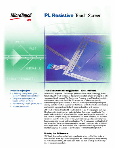 MICRO TOUCH PL RESISTIVE No Description