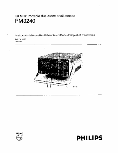 Philips PM3240 Service Manual Philips PM3240 oscilloscope.