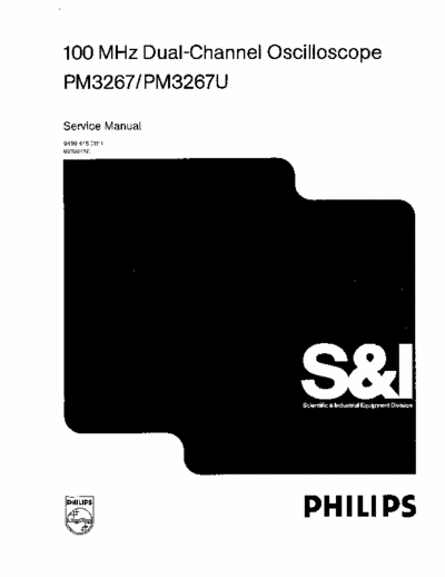 Philips PM3267 100 MHz Dual Channel Oscilloscpe
Service Manual english Part1