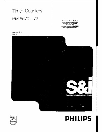 Philips PM6672 Timer - Counters Philips PM6670, PM6671, PM6672 Service Manual