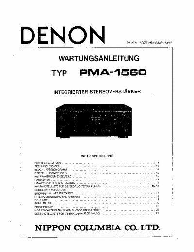 DENON PMA1560 DENON PMA1560 Service manual - It´s all yours :-)