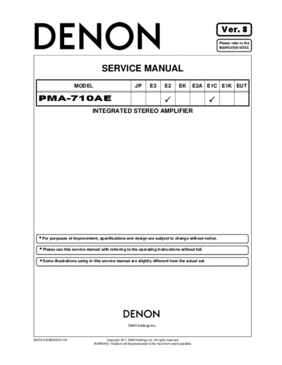 DENON PMA-710ae Service Manual PMA-710ae