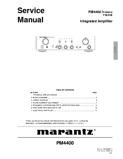 Marantz PM4400 service manual