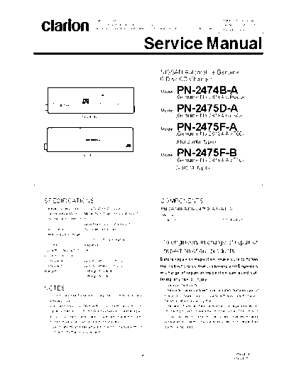 Clarion PN-2474B-A.2475F-A.F-B.D-A Clarion
