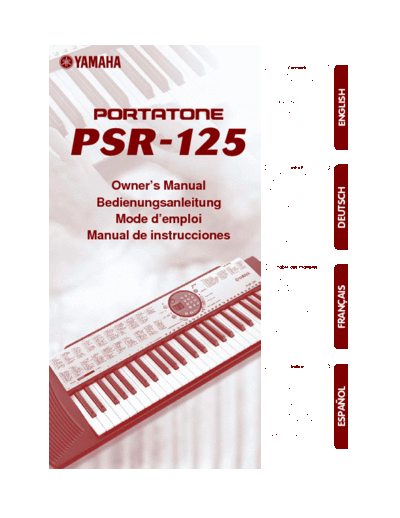 YAMAHA PSR-125 User Manual