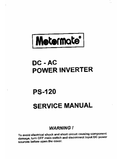PowerSaver PS-120 Power inverter schematic diagram / service manual