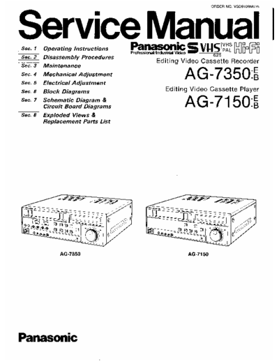 Panasonic AG-7350-B Service Manual