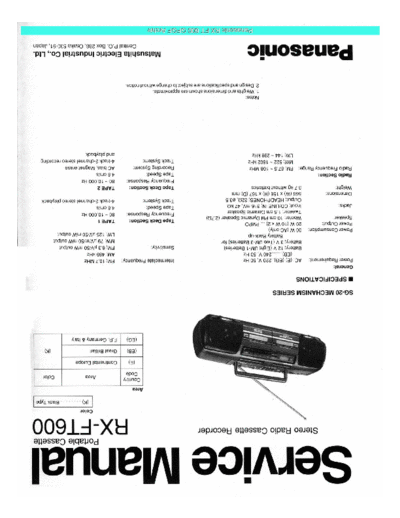 PANASONIC RX-FT600 schematic