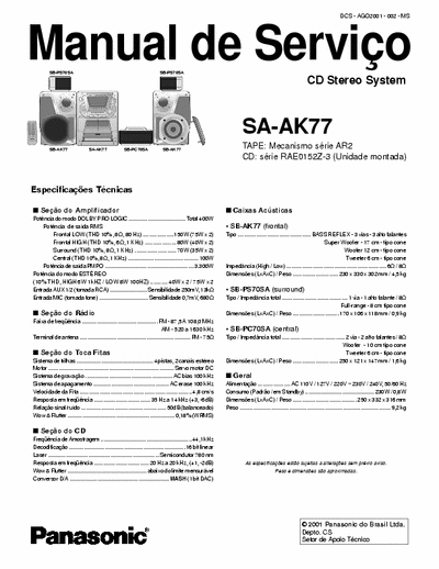Panasonic SAAK77 audio system