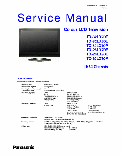 Panasonic TX-26_32LX70 Service Manual