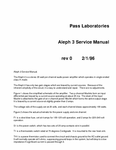 PassLabs Aleph3 power amplifier