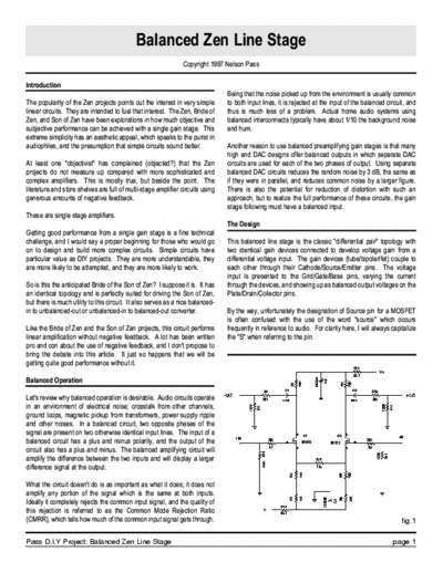 PassLabs BalancedZen preamp