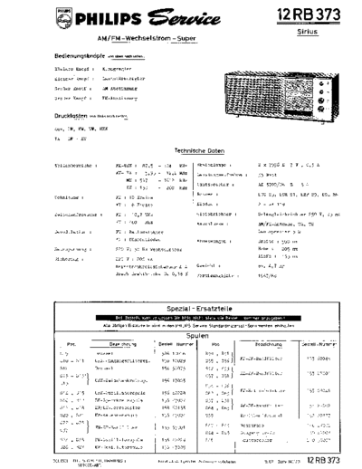 Philips 12RB373 Sirius service manual