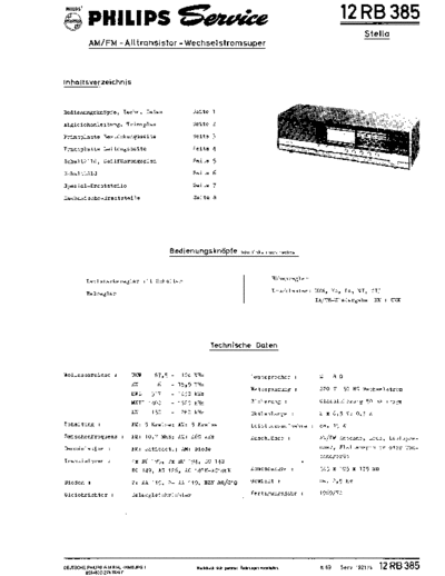 Philips 12RB385 Stella service manual