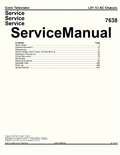 Philips 20DV6932/37R Service manual for the LCD TV set Philips 20DV6932/37R (Chassis L01.1U AC).