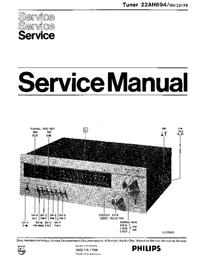 Philips 22AH694 service manual