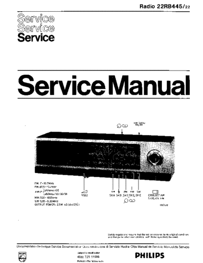 Philips 22RB445 service manual