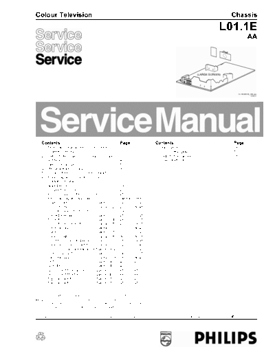 Philips 24PW6006/01 Service manual for the LCD TV set Philips 24PW6006/01 (Chassis L01.1E AA).