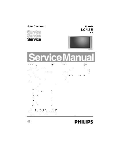 Philips 26PF5320/28 Service manual for the LCD TV set Philips 26PF5320/28 (Chassis LC4.3E AA).