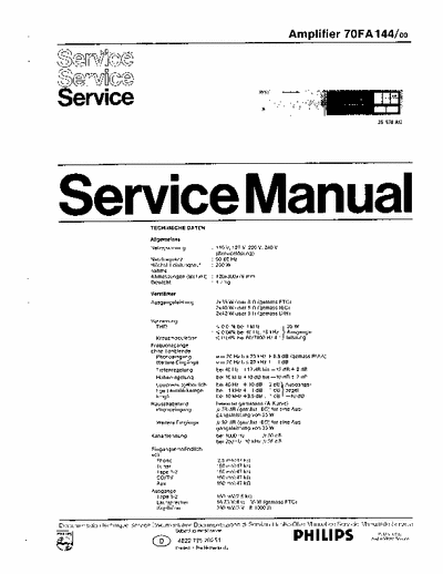 Philips 70FA144 integrated amplifier