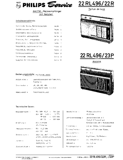 Philips 22RL496 service manual