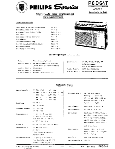 Philips P6D64T service manual