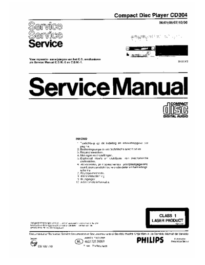 Philips CD304 Philips CD304 Compact Disc Player service manual