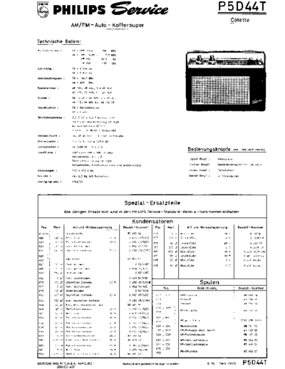 Philips P5D44T service manual