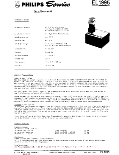 Philips EL 1995 service manual