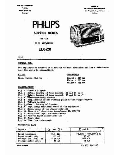 Philips EL6420 Tube power amp 70W