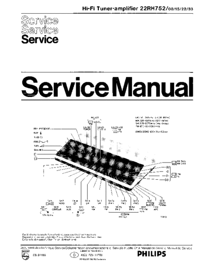 Philips HI-FI Tuner-amplifier 22RH752 service manual