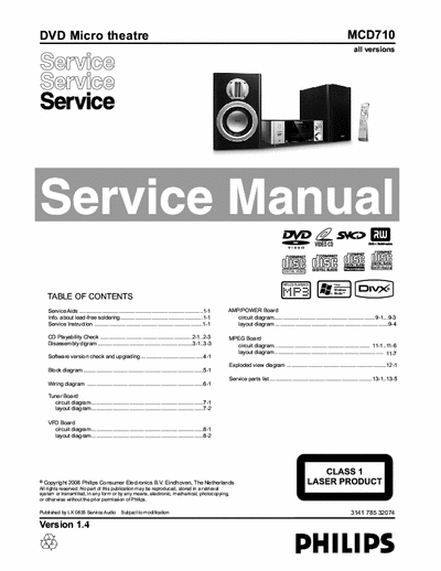 Philips MCD710 dvd audio micro system (ht)