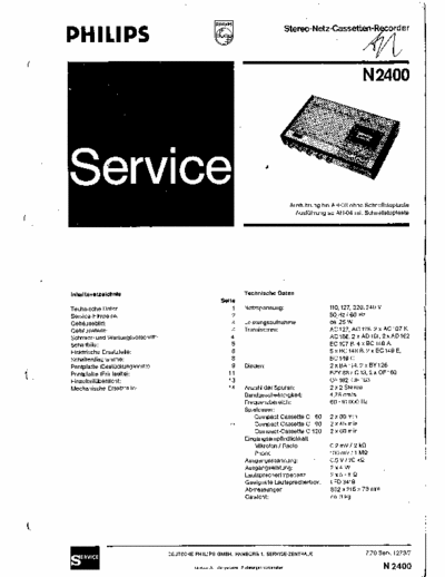 Philips N2400 cassette recorder