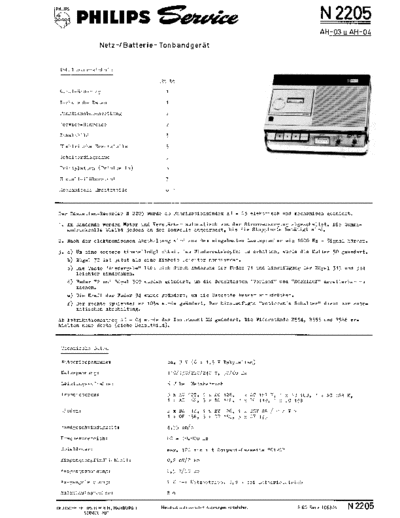 Philips N2205 service manual