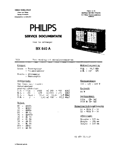 Norelco Philips BX-640A Vintage valve AM FM radio from 1954