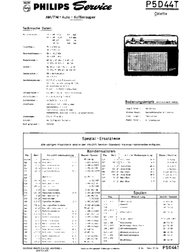 Philips P5D44T Colette service manual