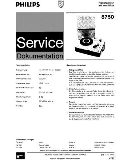 Philips 8750 service manual
