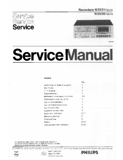 Philips Recorders N5531 N5536 service manual