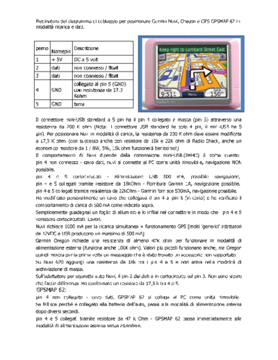 gianluca220@yahoo.it  GPS Garmin Nuvi 250 cablaggio mini usb