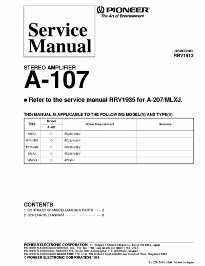 Pioneer A107 integrated amplifier