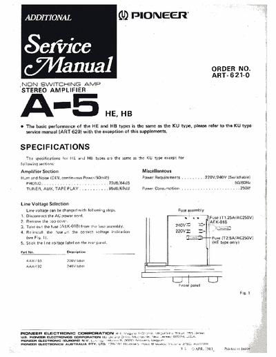 Pioneer A5 integrated amplifier