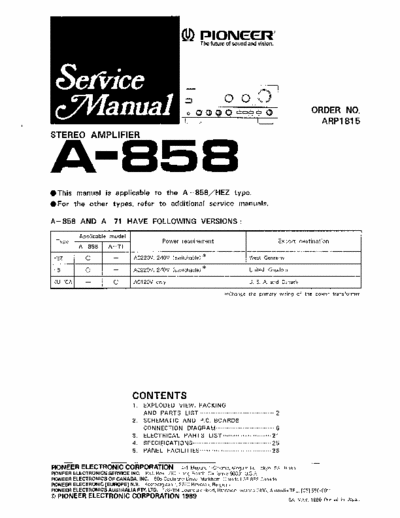 Pioneer A858 integrated amplifier