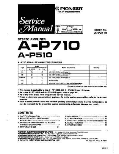 Pioneer AP510, AP710 amplifier