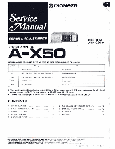 Pioneer AX50 integrated amplifier